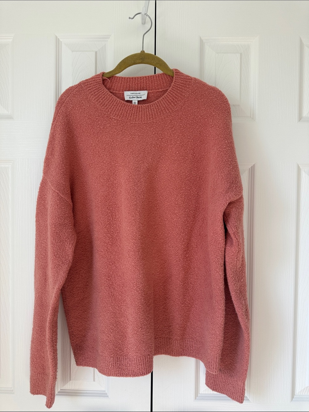 & Other Stories Dusty Rose Bouclé Crewneck Sweater